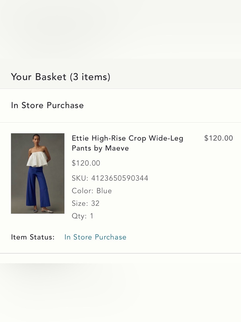 Ettie high rise crop wide leg pants by Maeve